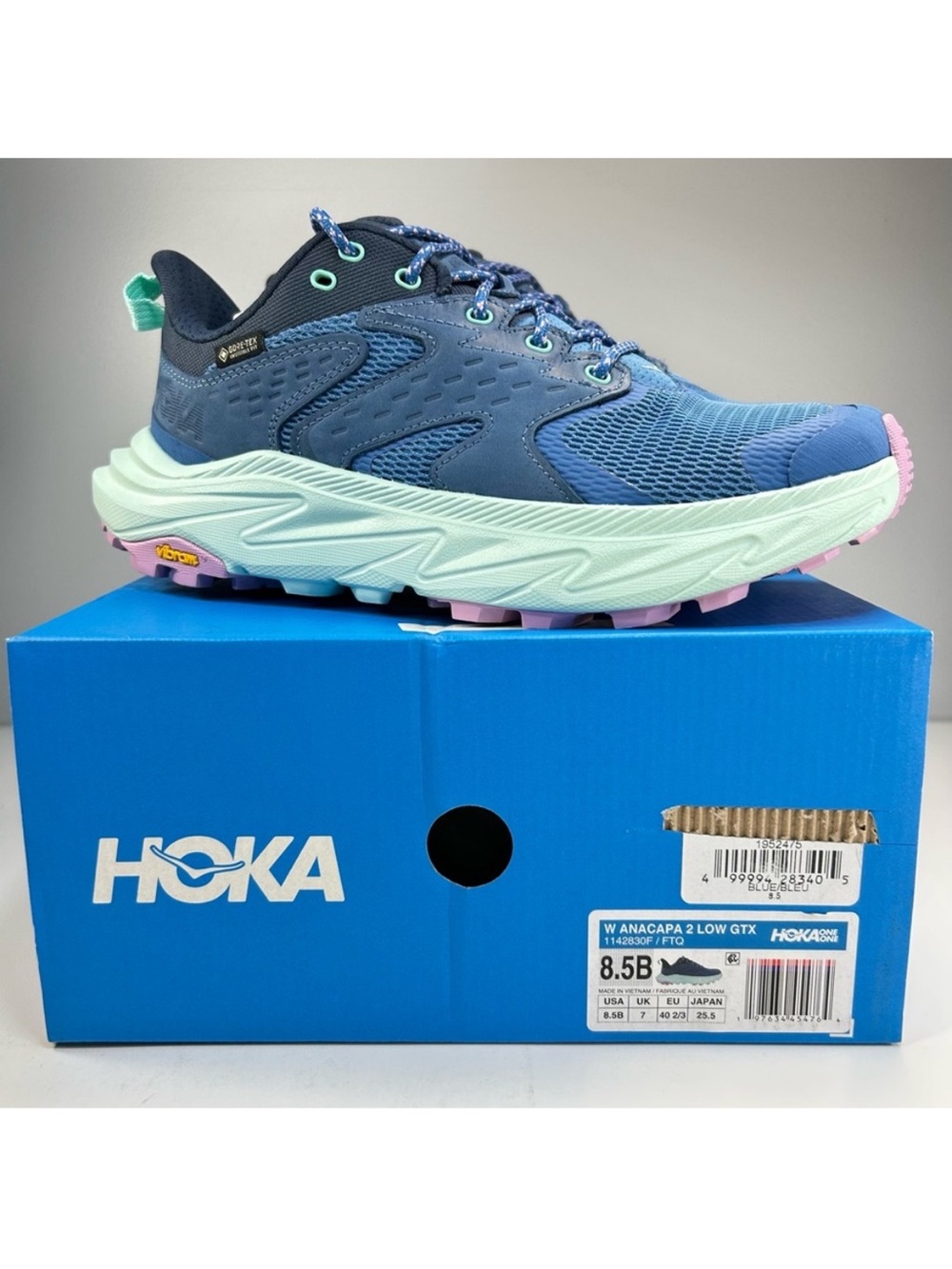 New HOKA One One Anacapa 2 Low GTX Women’s 8.5 Gore-Tex Vibram Trail Hiking Shoe